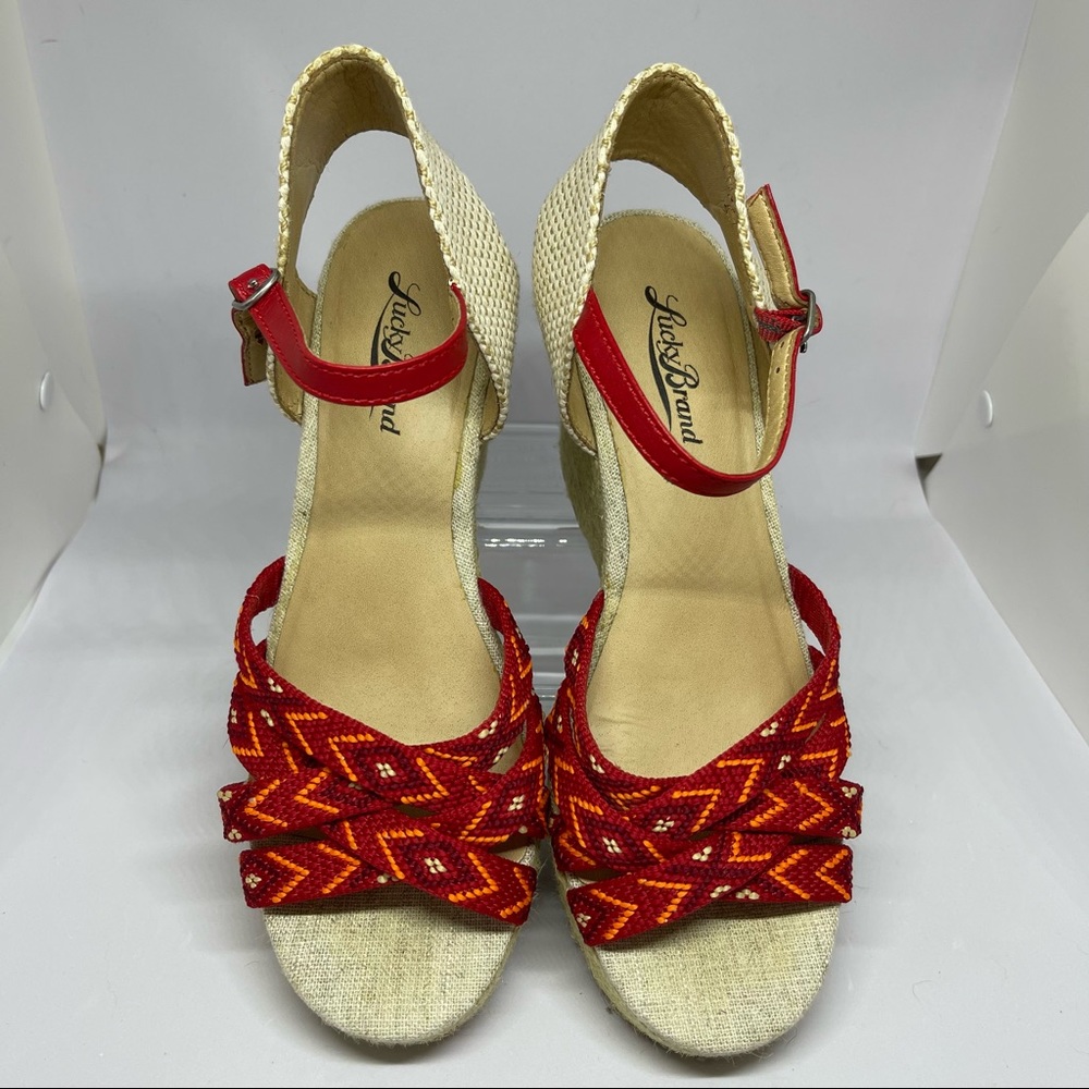 Lucky Brand Woven Strap Platform Espadrille Wedges - Picture 4 of 11